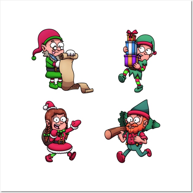 Christmas Elves Preparing For Christmas Wall Art by TheMaskedTooner